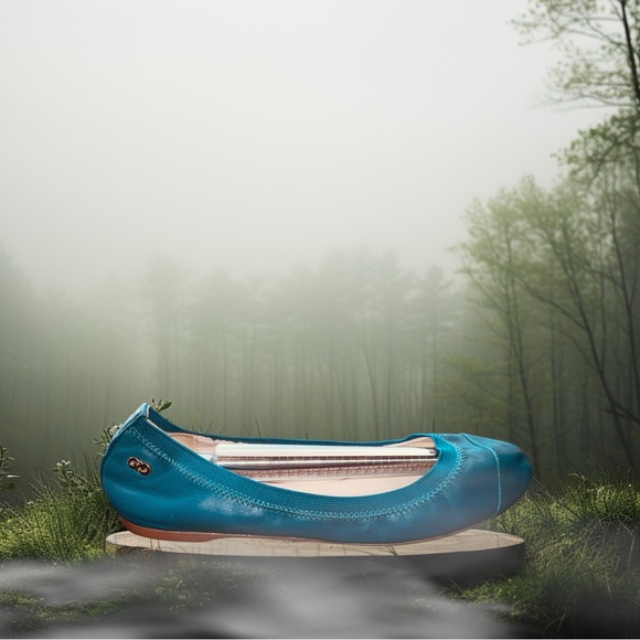 COLE HAAN - Eldridge Ballet Flats, tone on tone Teal, Size: 8 - Picture 3 of 14